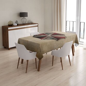 Ubrus Resident Evil Umbrella Corporation Vintage: 130x130 cm