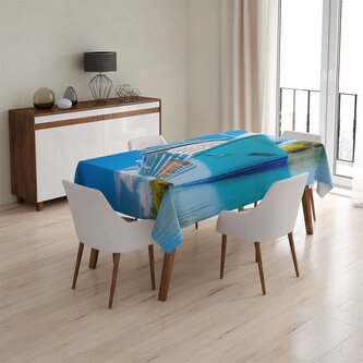 Ubrus Luxusní výletní loď v tropickém ráji: 130x130 cm