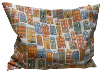 Špaldový polštářek DOMKY – 35x45 mateřídouška a šalvěj