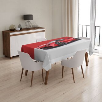 Ubrus Ferrari na červenobílé: 90x90 cm