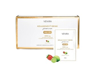 Venira Kolagenový drink pro vlasy, nehty a pleť 50+ - jahoda a limetka, 30 x 10,8 g
