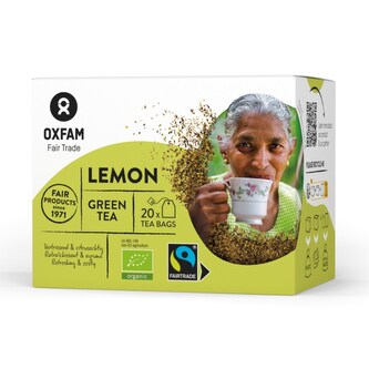 Oxfam Fair Trade Bio zelený čaj s citrónovým aroma ze Šrí Lanky, sáčky 20 x 1,8 g