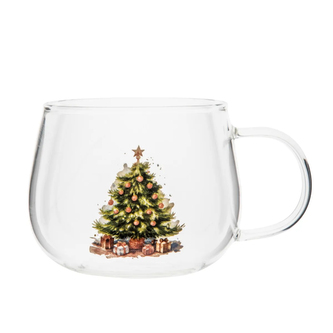 ŚWIĄTECZNE DRZEWKO KUBEK SZKLANY 430ML