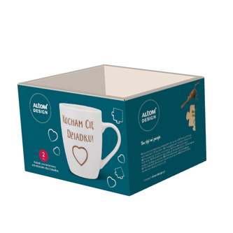 KUBEK BARYŁKA NBC 340 ML Z DREWNIANYM BRELOKIEM DEK. KOCHAM CIĘ DZIADKU COLOR BOX