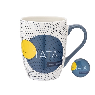 KUBEK BARYŁKA NBC 320 ML + MAGNES SZKLANY 3,5 CM DEK. TATA NIEZAWODNY COLOR BOX