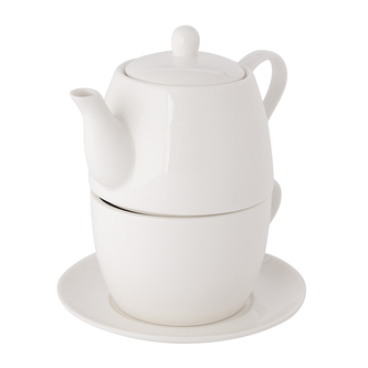 REGULAR ZESTAW DO HERBATY TEA FOR ONE PORCELANA KREMOWA W OPASCE NEW