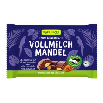 Čokoláda mléčná s mandlemi 100 g BIO   RAPUNZEL