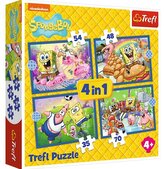 Puzzle 4w1 Podwodne życie SpongeBoba TREFL