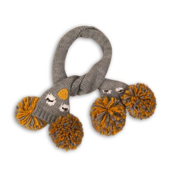 Šála zimní pletená, Minoti, OWL 13, šedá - 12-24m