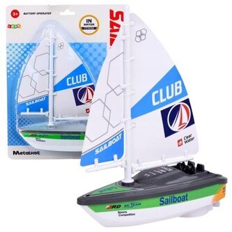 Żaglówka łódź wodna na baterie zielona Żaglówka łódź wodna na baterie zielona