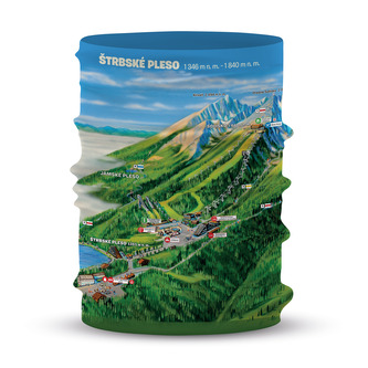 Šátek mapa Štrbské Pleso Vícebarevné M/L
