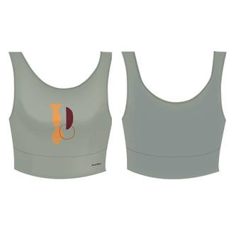 Crop top Elementy Vzduch Šedé S