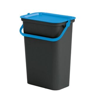 Odpadkový koš s víkem a rukojetí MODA 10l černá/modrá