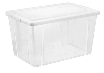 Úložný box LINEA 54L s víkem transparent