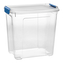Úložný box COMBI s víkem a klipy 30 l transparent/modrá