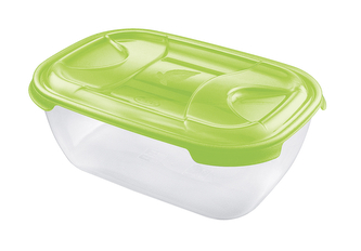 Dóza na potraviny NUVOLA 3 l obdélník transparetní/zelená