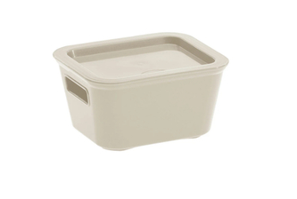 Úložný box BELLA S s víkem - 0,68 l krémová