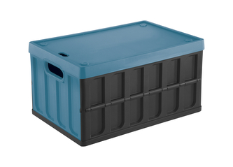 Skládací přepravka s víkem CARGO 46 l černá/modrá