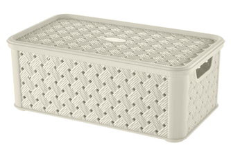 Úložný box ARIANNA s víkem 4 l krémová