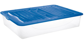 Úložný box DODO STOCK-BOX 56,4 l transparent/modrá