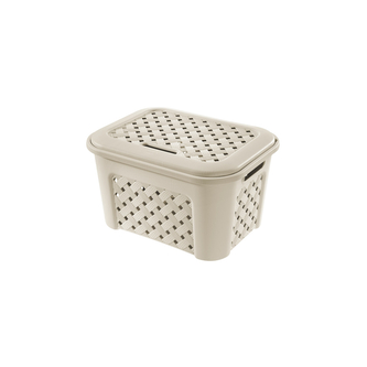 Košík na prádlo s víkem ARIANNA SMALL, krémová
