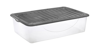 Úložný box DODO STOCK-BOX 27 l transparent/šedá