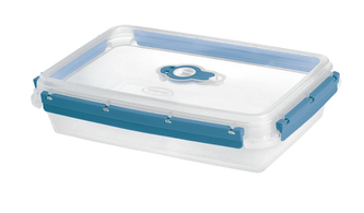 Dóza na potraviny FRESH SYSTEM 2 l obdélník, s ventilem transp/modrá