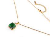 Náhrdelník z nerezové oceli s broušenými kamínky - 1 ks - 1 emerald zlatá