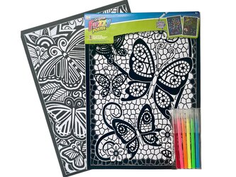 Sametové omalovánky a fixy - motýli