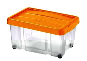 Úložný box s kolečky PUZZLE 43 l oranžová