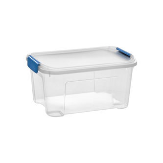 Úložný box COMBI s víkem a klipy 4,6 l transparent/modrá Úložný box COMBI s víkem a klipy 4,6 l transparent/modrá