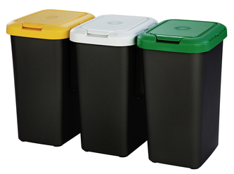 Koš na tříděný odpad TRIO 3x25L, černá