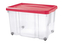 Úložný box s kolečky PUZZLE 60 l transparent/červená