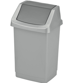Odpadkový koš Click it 15L - stříbrný/grafitový