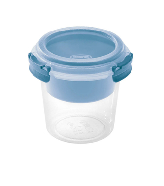 Dóza na potraviny FRESH SYSTEM 0,64 l kulatá, s mističkou, transp/modrá Dóza na potraviny FRESH SYSTEM 0,64 l kulatá, s mističkou, transp/modrá
