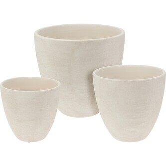 PROGARDEN Keramické květináče sada 3 ks bílá KO-066900330