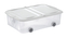 Úložný box STOCK BOX 25L s víkem a kolečky transparent/bílá