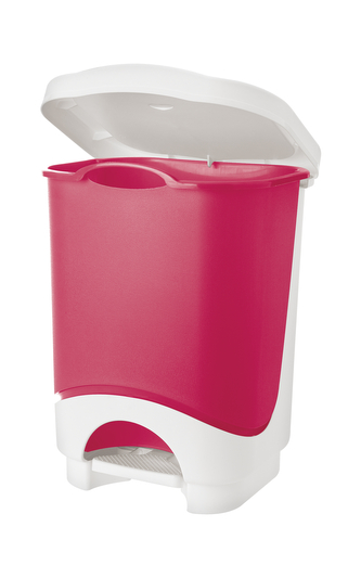 Koš pedálový Idea 18L bílá/červená