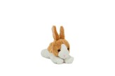 Králík ležící plyš 11x15cm hnědo-bílý 0m+
