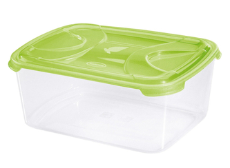 Dóza na potraviny NUVOLA 5 l obdélník transparentní/zelená