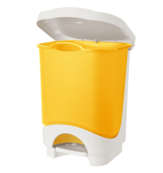 Koš pedálový IDEA 24L bílá/oranžová