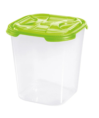 Dóza na potraviny NUVOLA 1 l čtverec transparentní/zelená