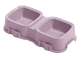 Miska PET  dvojitá 2x0,5L fialová