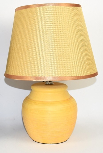 DUE ESSE, Žlutá stolní lampa 30 cm, keramika