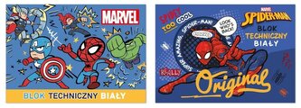 Blok techniczny A4/10K biały Spider man mix