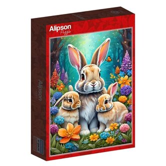 Puzzle 1000 Matczyna miłość - Króliki