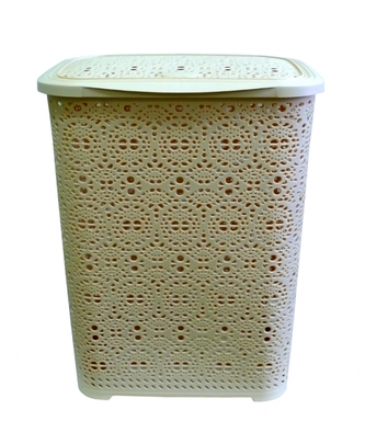 Mega Plast, SET Monako, koš na prádlo + koš na kolíčky + koš na prášek + košíky XS, S, M (krémový)