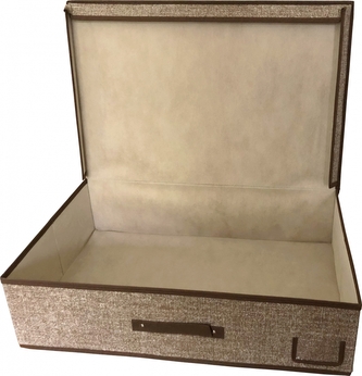 DUE ESSE, Textilní skladovací úložný box 60x40x16 cm, hnědý