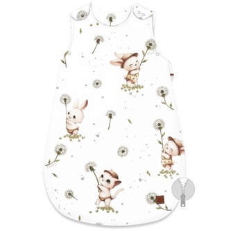 Spací vak, bavlna, 74 cm, Kocourek a pampeliška - bílá