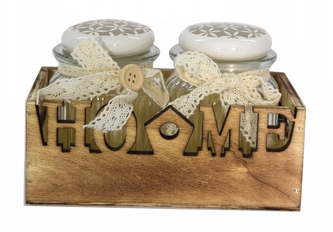 DUE ESSE, Sada 2 ks dóz HOME s víkem, dekor č.1